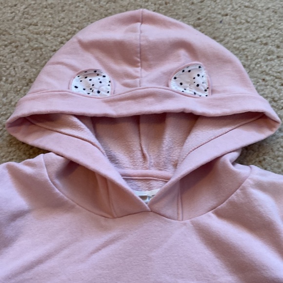 Tucker and Tate Pink Cat Hoodie Sweatshirt with Polkadot Lining - Picture 2 of 6